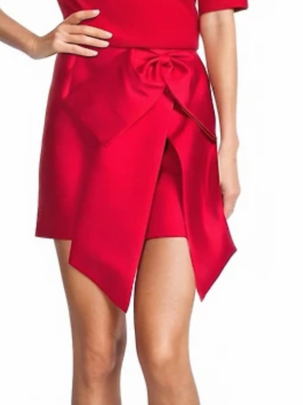 Antonio Melani Red Oversized Bow Mini Skirt Party Cocktail Occasion NWT - Picture 3 of 10